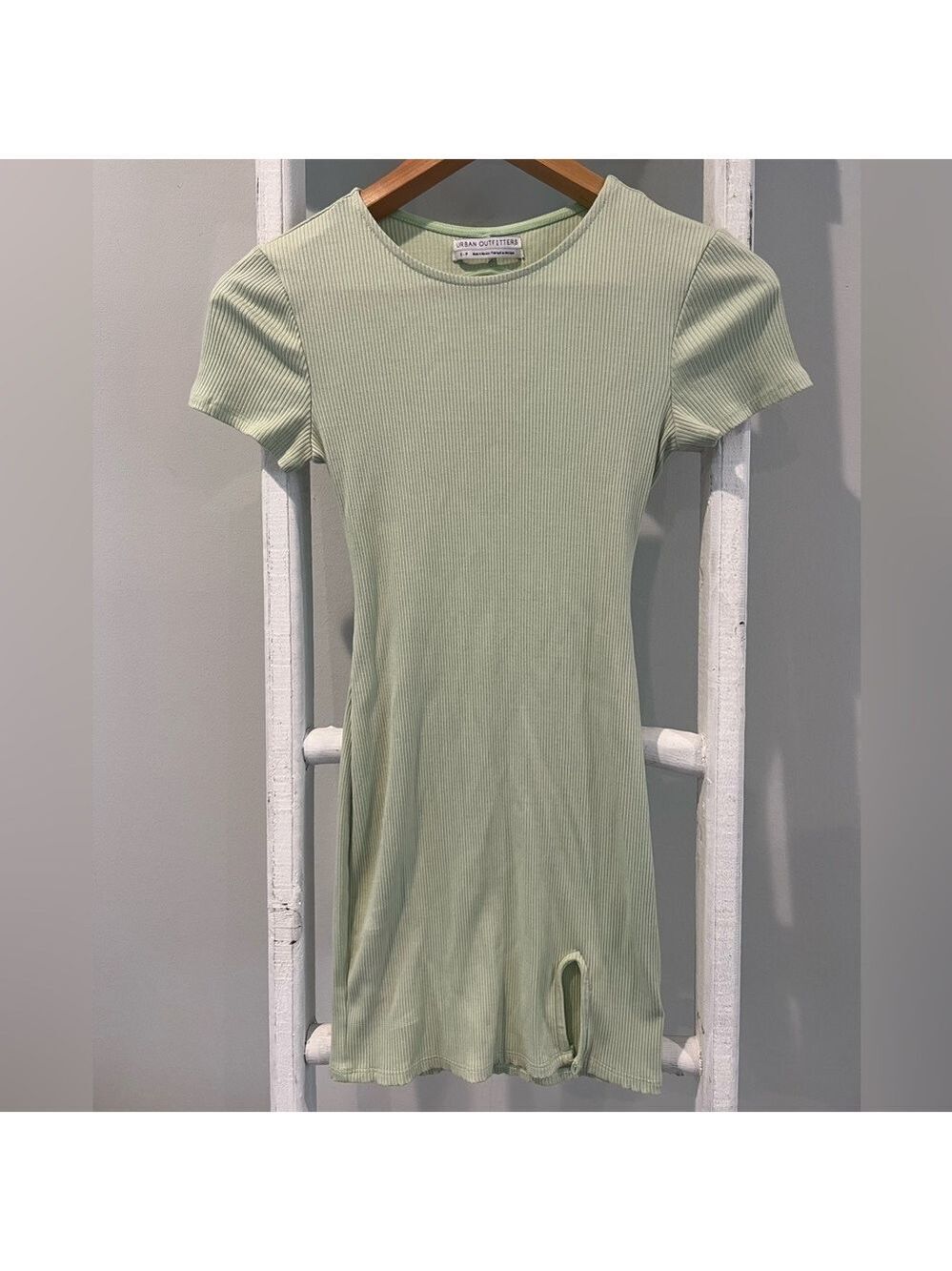 Urban outfitters mint ribbed open back cut out bodycon dress small